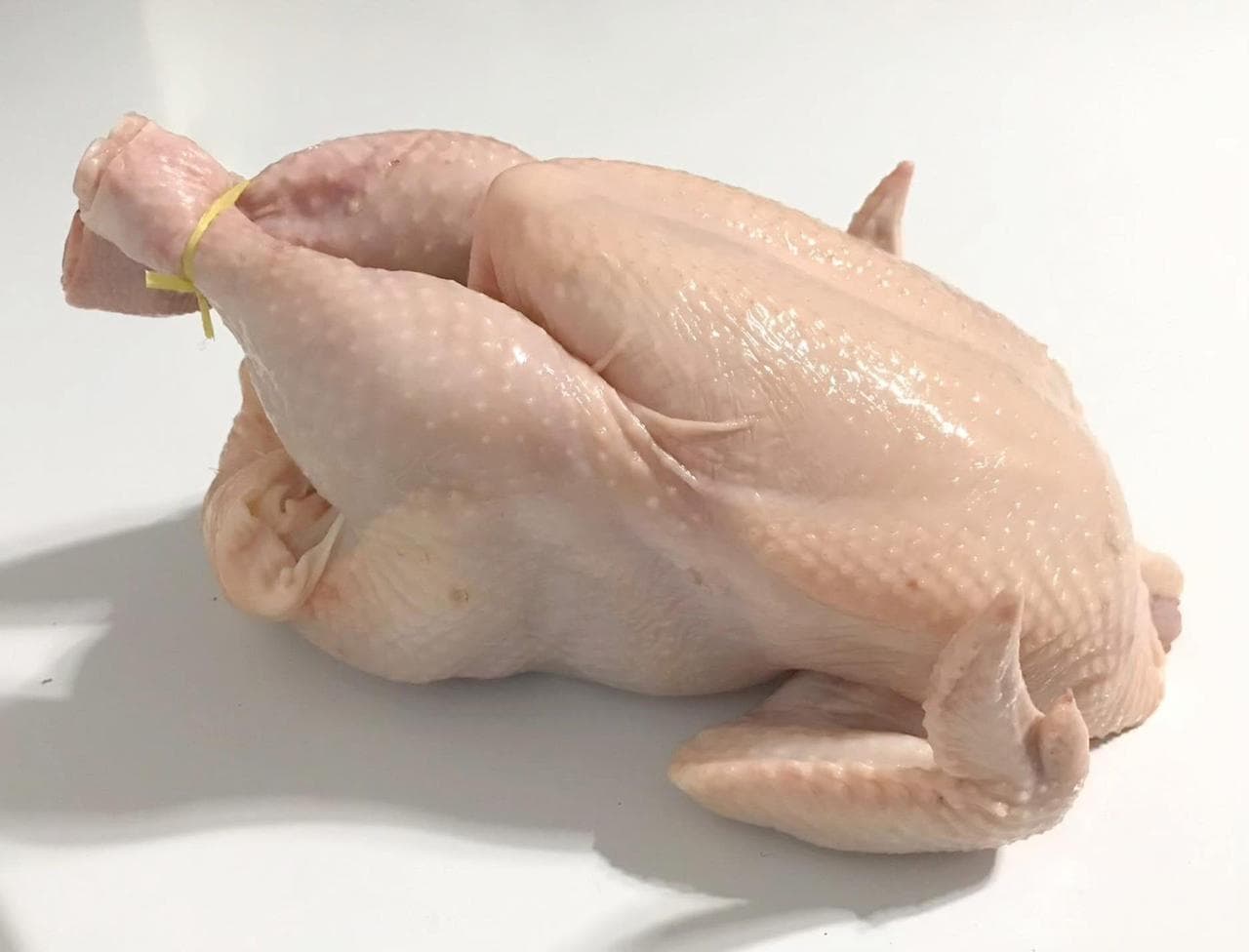 A fresh whole dressed chicken, processed this morning